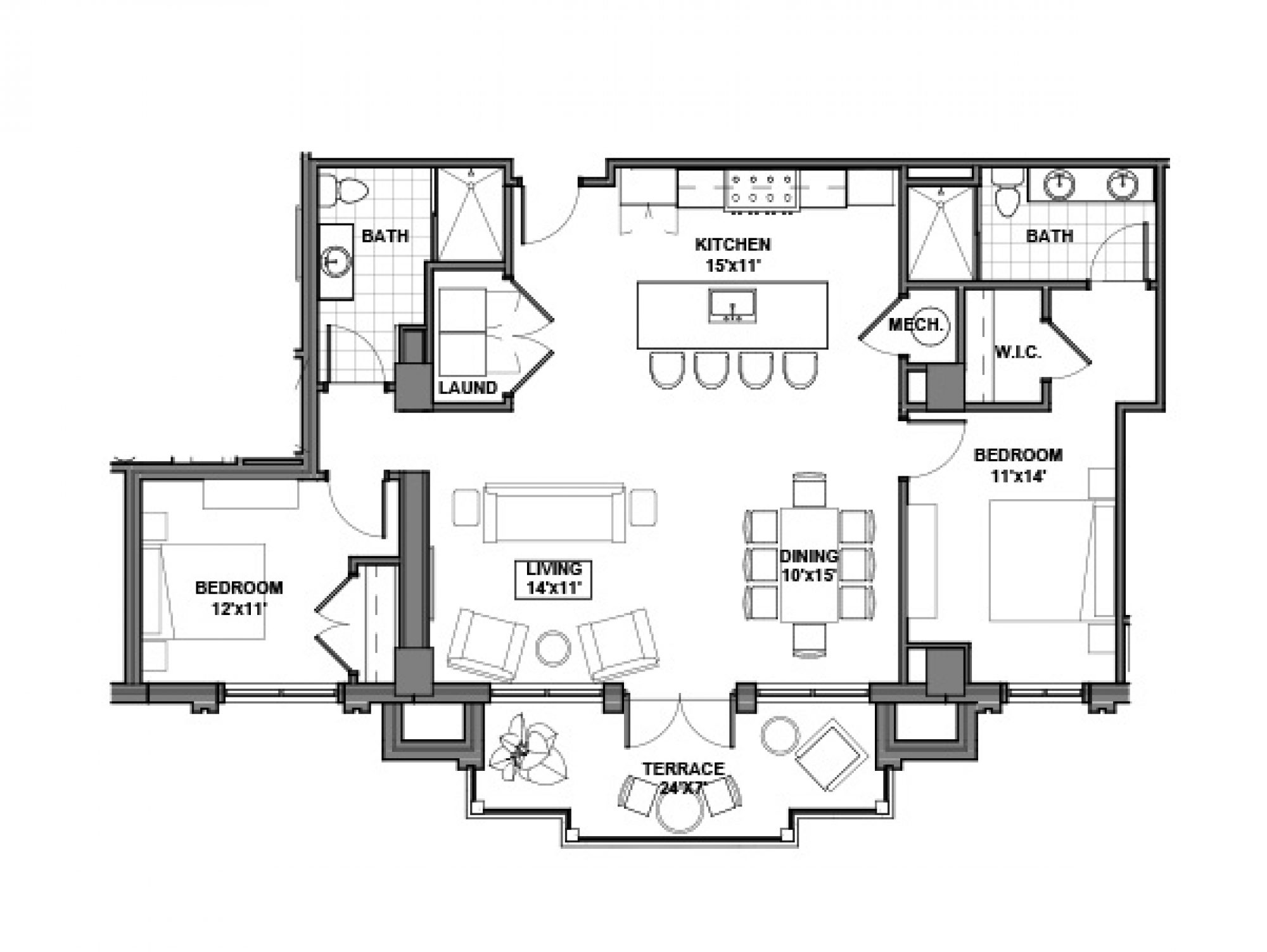 The Azalea | 1,243 sq ft | 2 bed 2 bath
